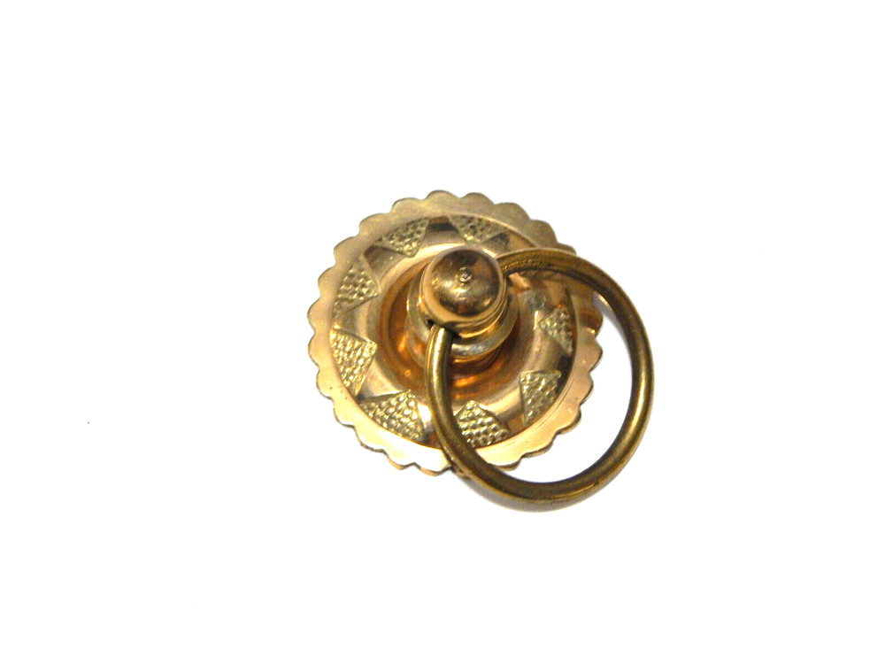 Eastlake Solid Cast Brass Ring Drawer or Door Pull