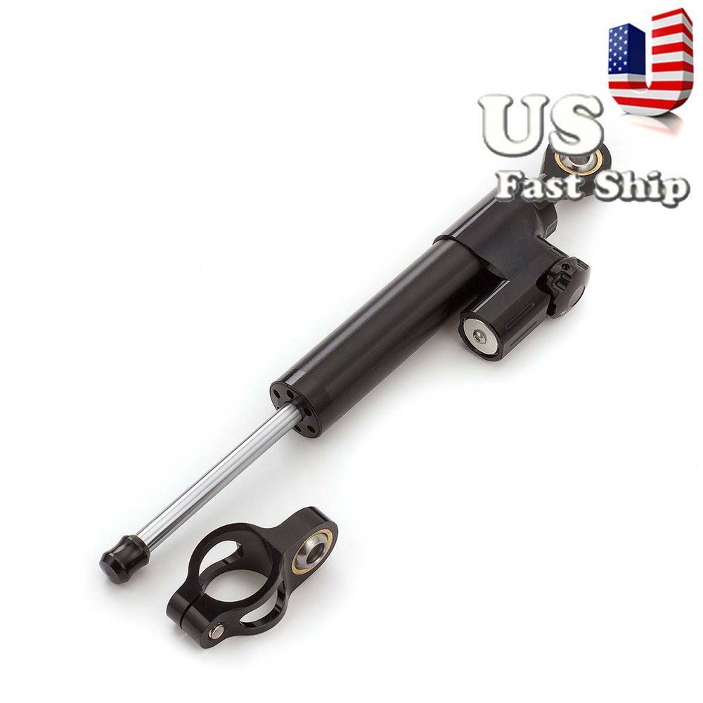 Universal CNC Steering Damper Stabilizer Linear Reversed Safety Control Black