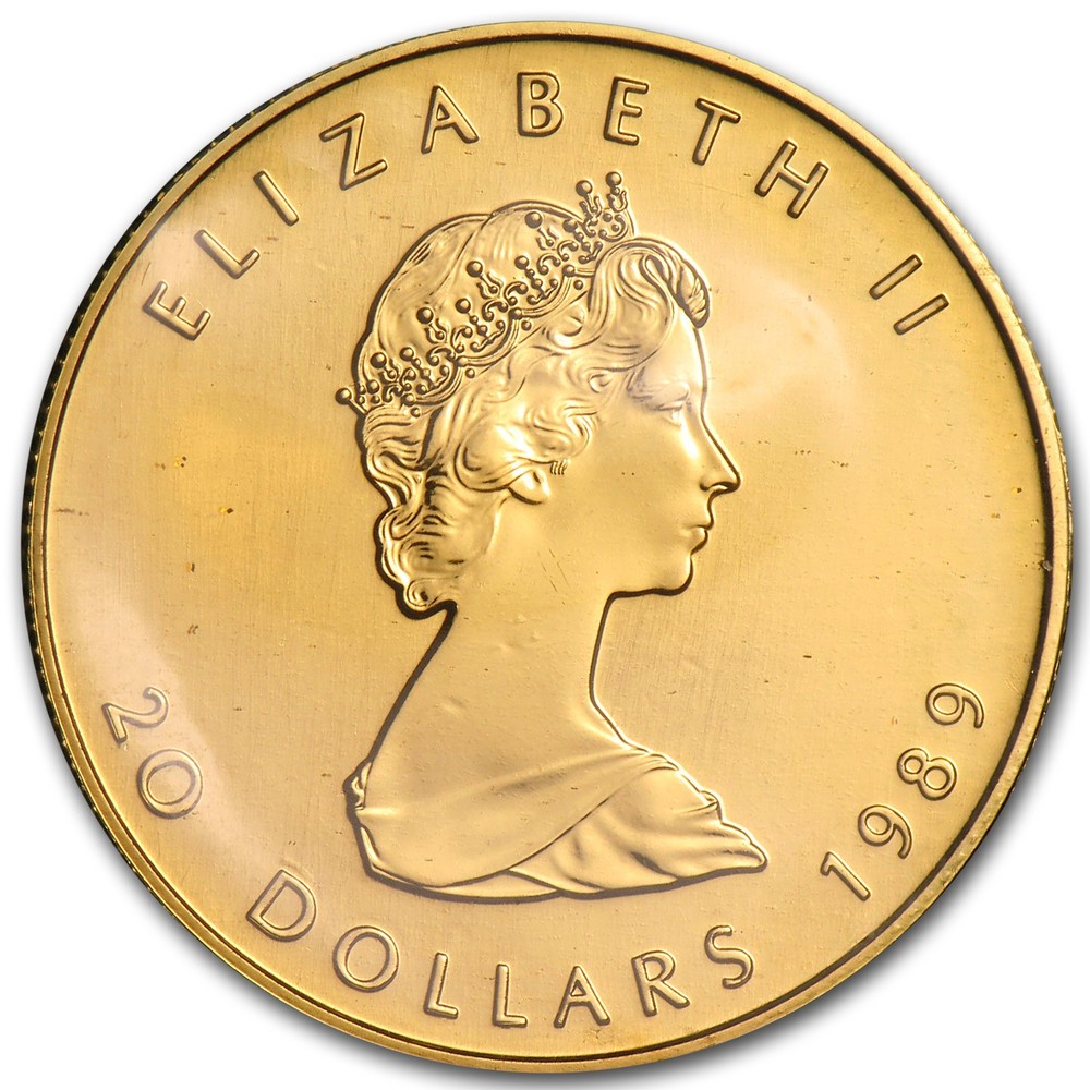 1989 Canada 1/2 oz Proof Gold Maple Leaf