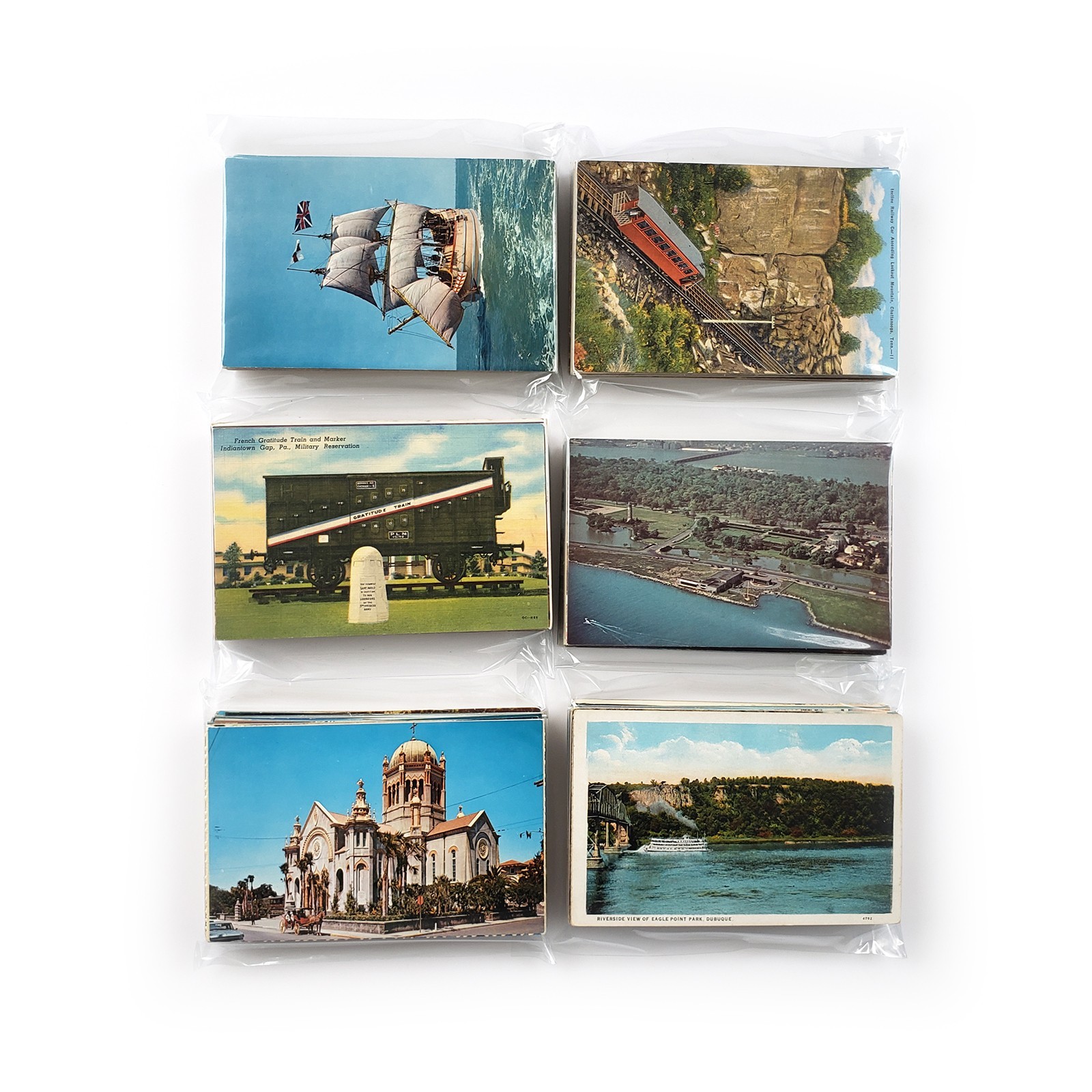 60 Unused Vintage Postcards Lot - Unposted Random Blank Midcentury Travel Views