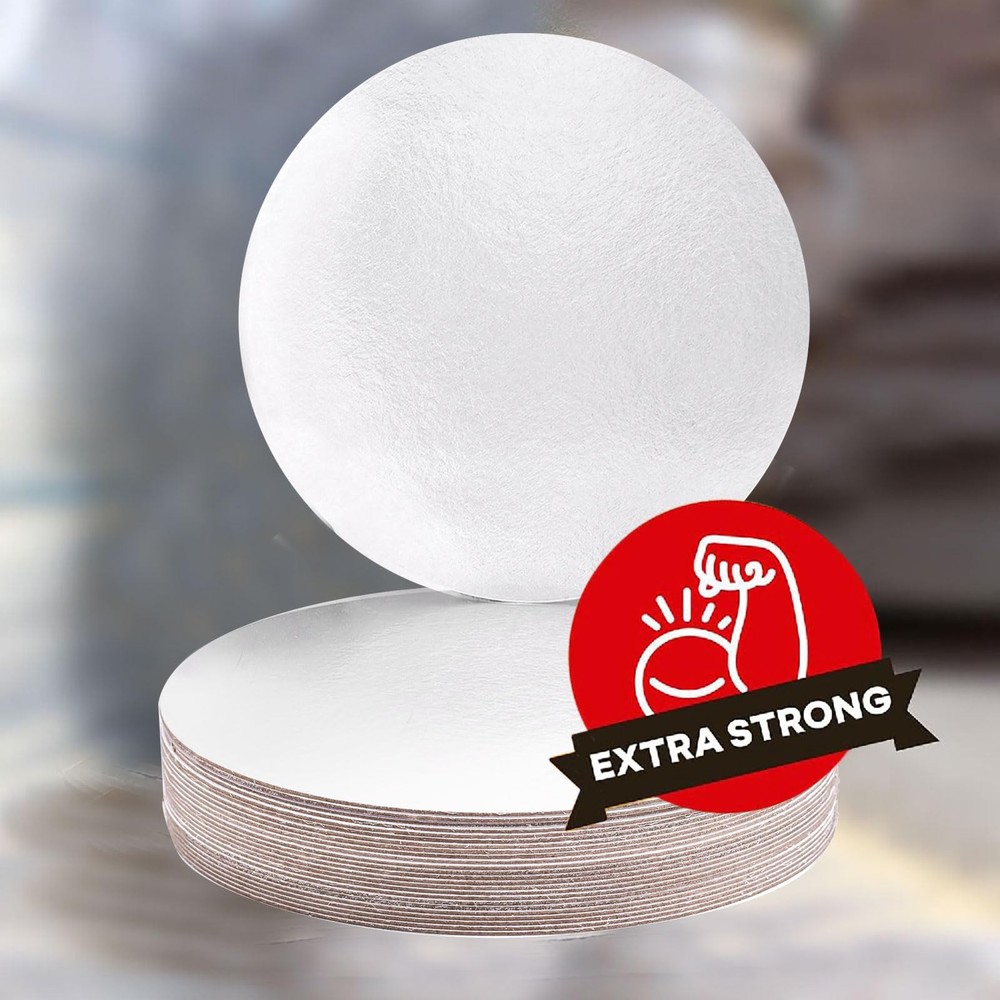 8 White Round Cakeboard, 25 ct. - 2 mm thick