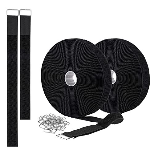 32Ft Hook and Loop Straps Reusable Cable Ties Cinch Straps with Buckles