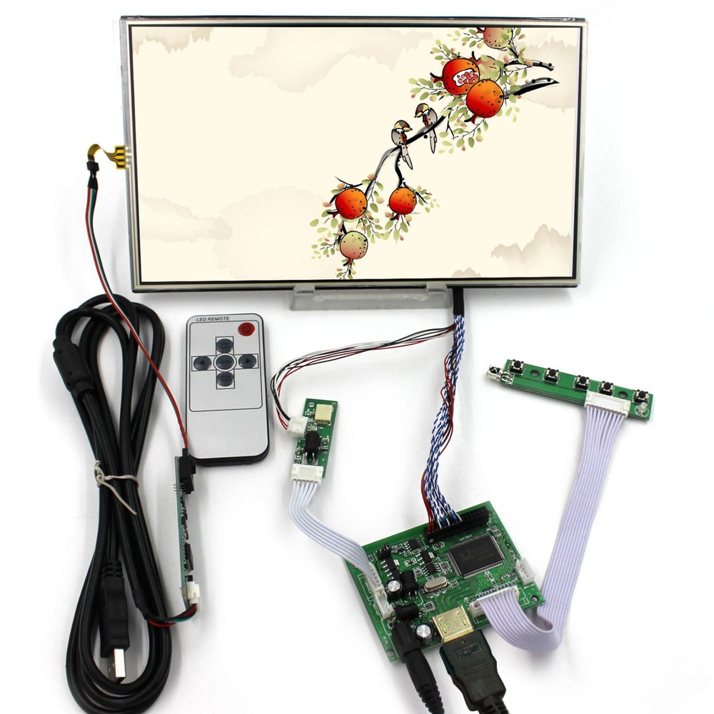 HD MI LCD Controller Board 10.1" 1366x768 IPS LCD Screen Resistive Touch Sensor