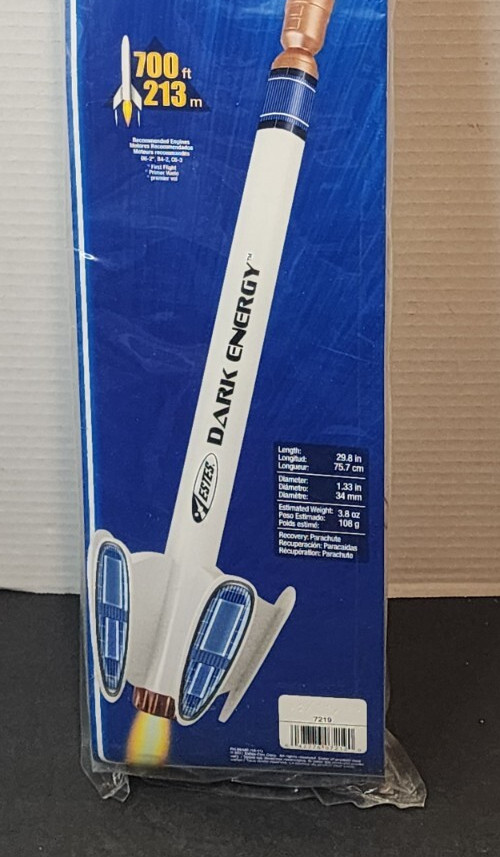 ESTES DARK ENERGY FLYING MODEL ROCKET KIT SKILL LEVEL 2 #7219 OOP 2011 SEALED