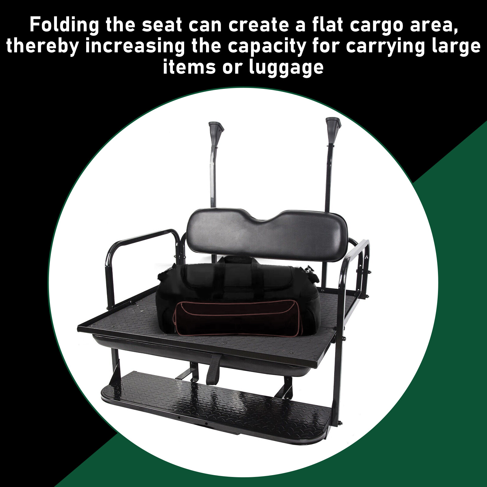Fits Club Car Precedent Golf Cart Rear Flip Seat Cushion Kit (2004-UP) Black