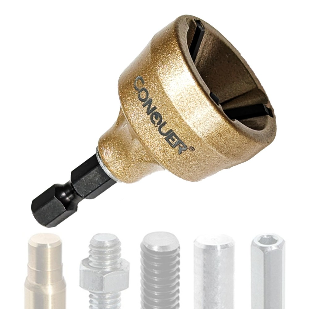 Premium Tungsten Deburring Tool, External Chamfer Bit, Quick Release Shank 1/8"-