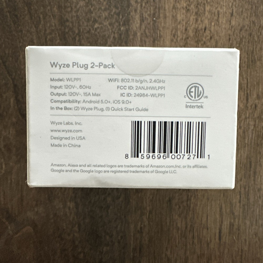 WYZE Plug 2 PACK WLPP1 App-Controlled Smart Outlets Indoor Use