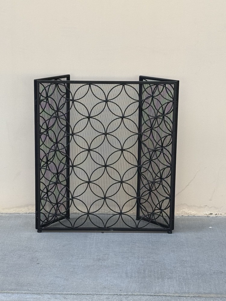 Modern Three Panel Decorative Fireplace Screen