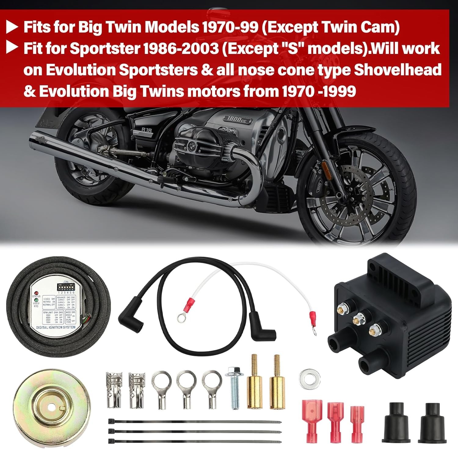 53-660 Electronic Ignition Kit for Harley EVO Big Twin & XL Sportster 1970–2003