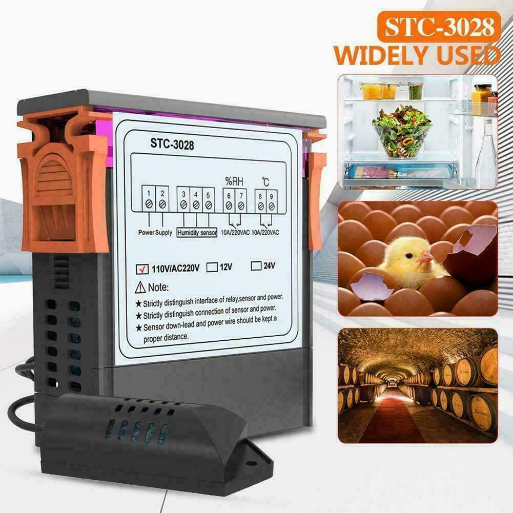 STC 3008/3028 Intelligent Digital Display Temperature Humidity Controller AC DC