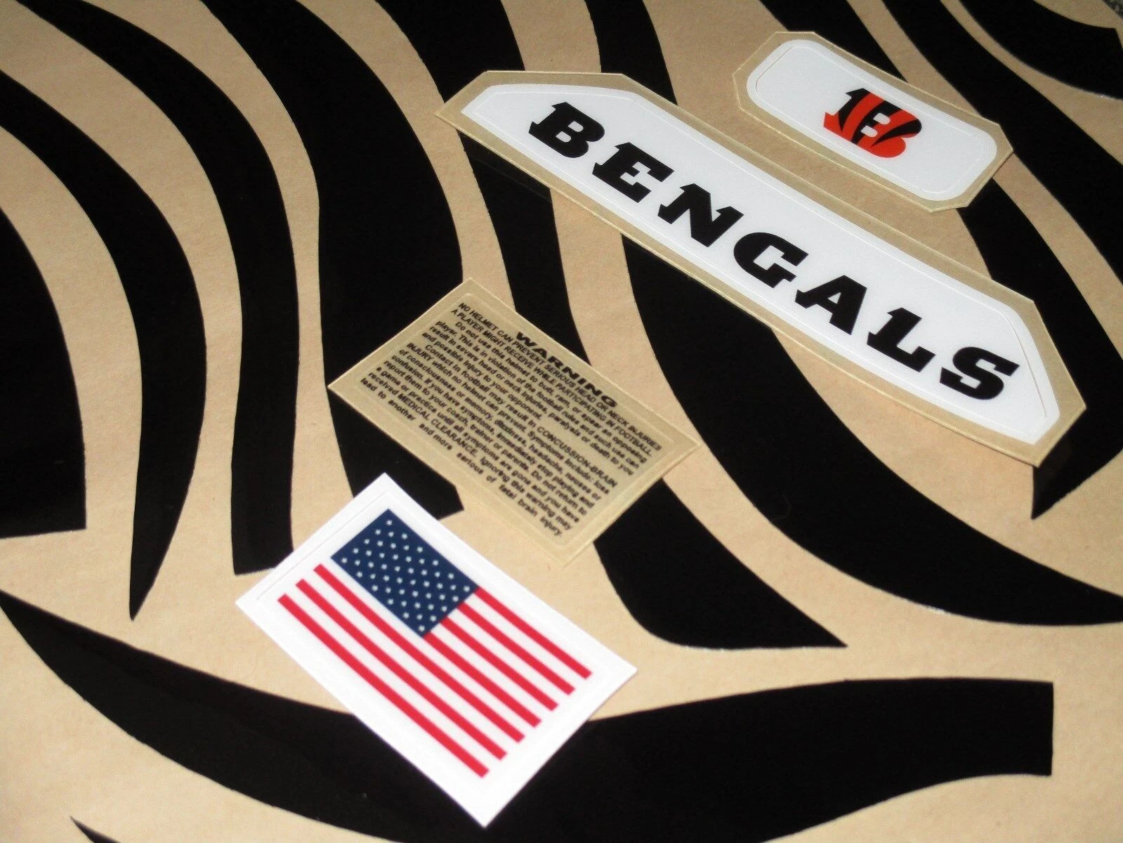 CINCINNATI Football Helmet Decal Black Set FULL Size 3M 20MIL