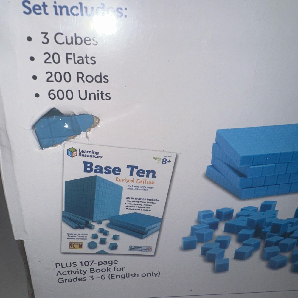 Base Ten Blocks Classroom Set Learning Resources Grades 1+ Ages 6+, 823 Pc STEM