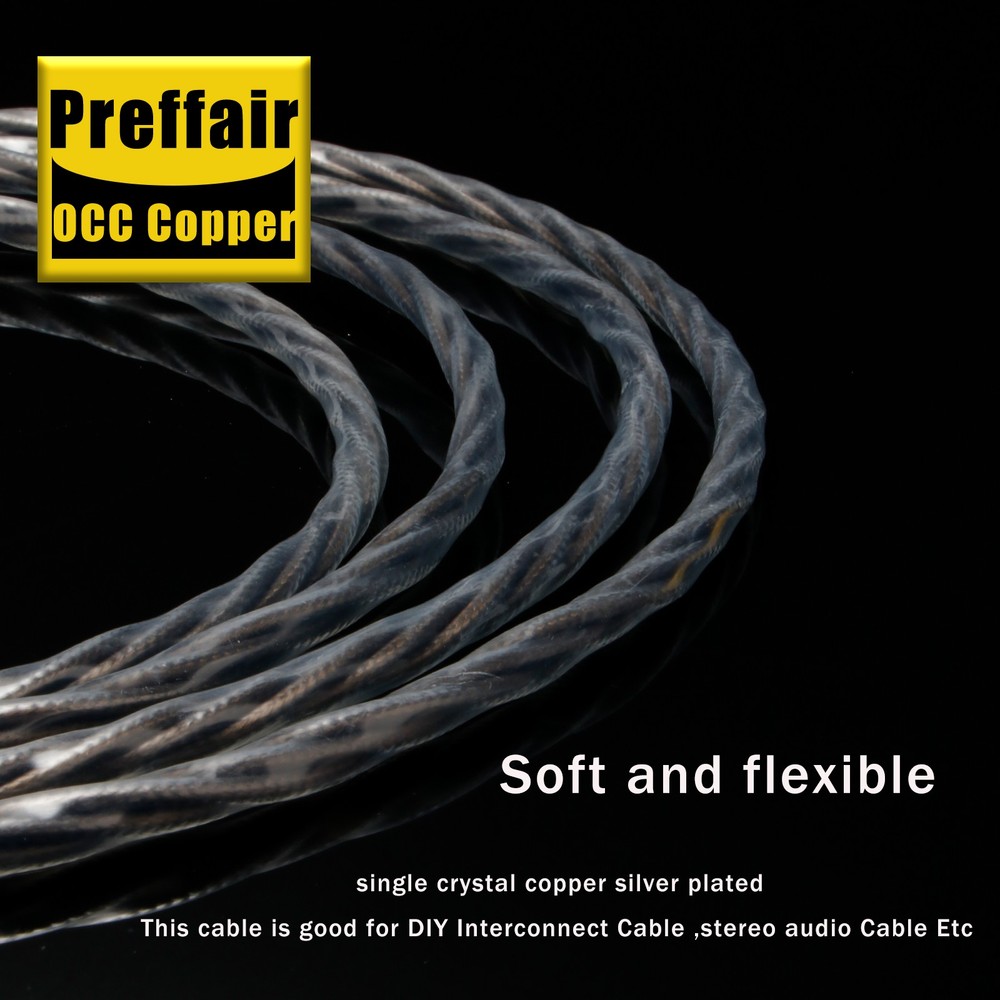 Pair OCC Copper Silver Plated 2XLR Balanced Cables PTFE Insulation