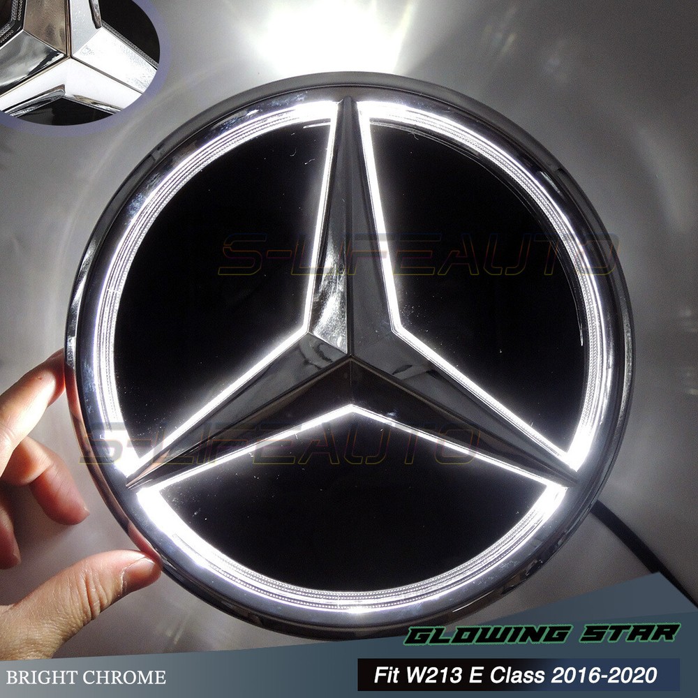 Fits Mercedes-Benz E200 E260 E300 E350 E400 16-20 Led Grill Emblem Logo Light