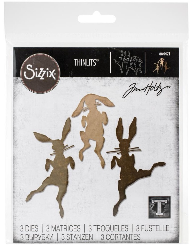Sizzix Thinlits Bunny Hop 3-pc set #664421 Retail $19.99 designer Tim Holtz