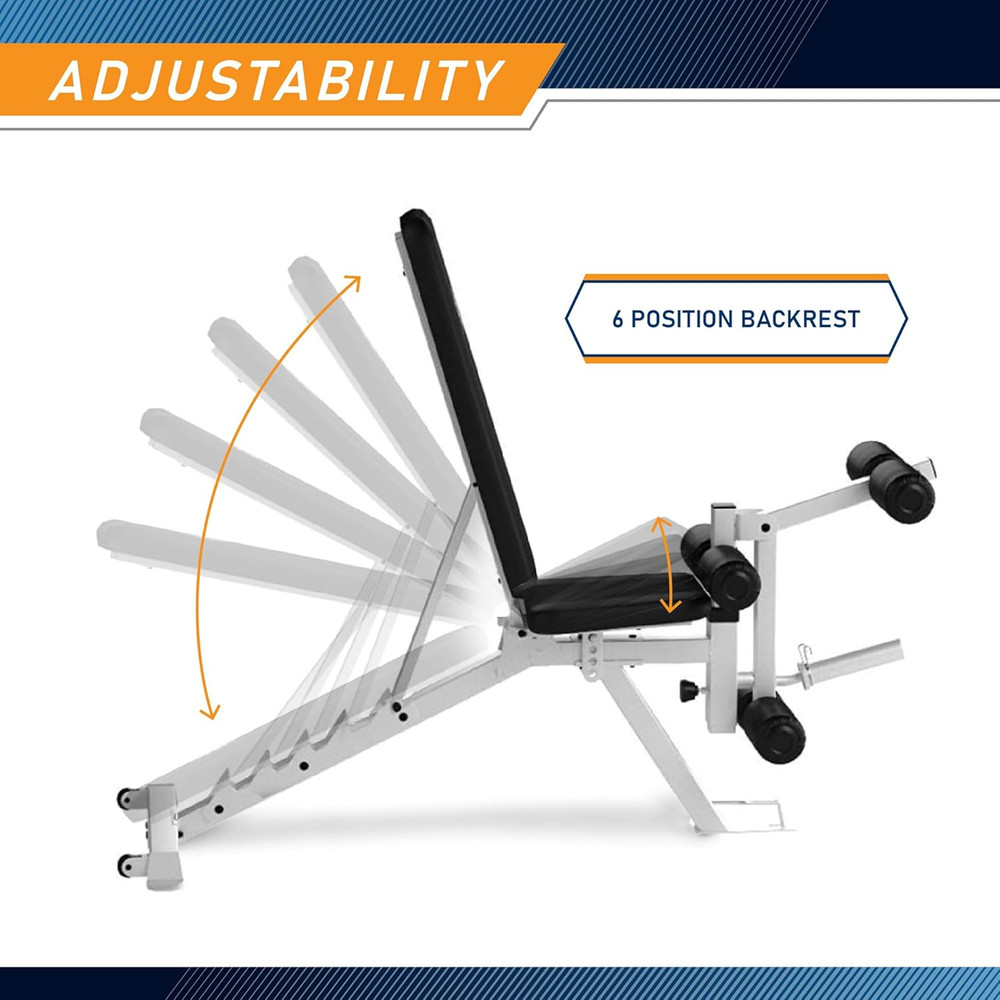 Adjustable Weight Bench W/Dual Leg Developer for Home Gym Workouts