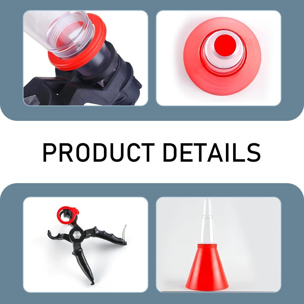 Prywog 1 PC Automobile Engine Fuel Funnel, Self-Locking Structure Red
