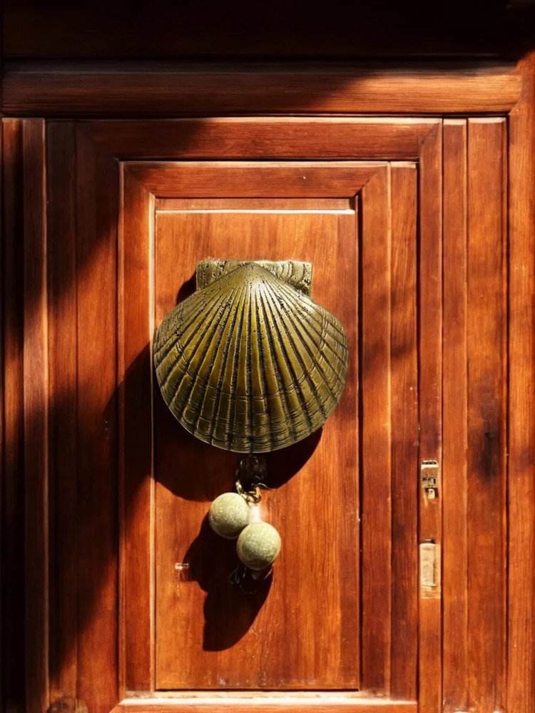 Solid Brass Shell Door Knocker: Nautical Antique Home Decor