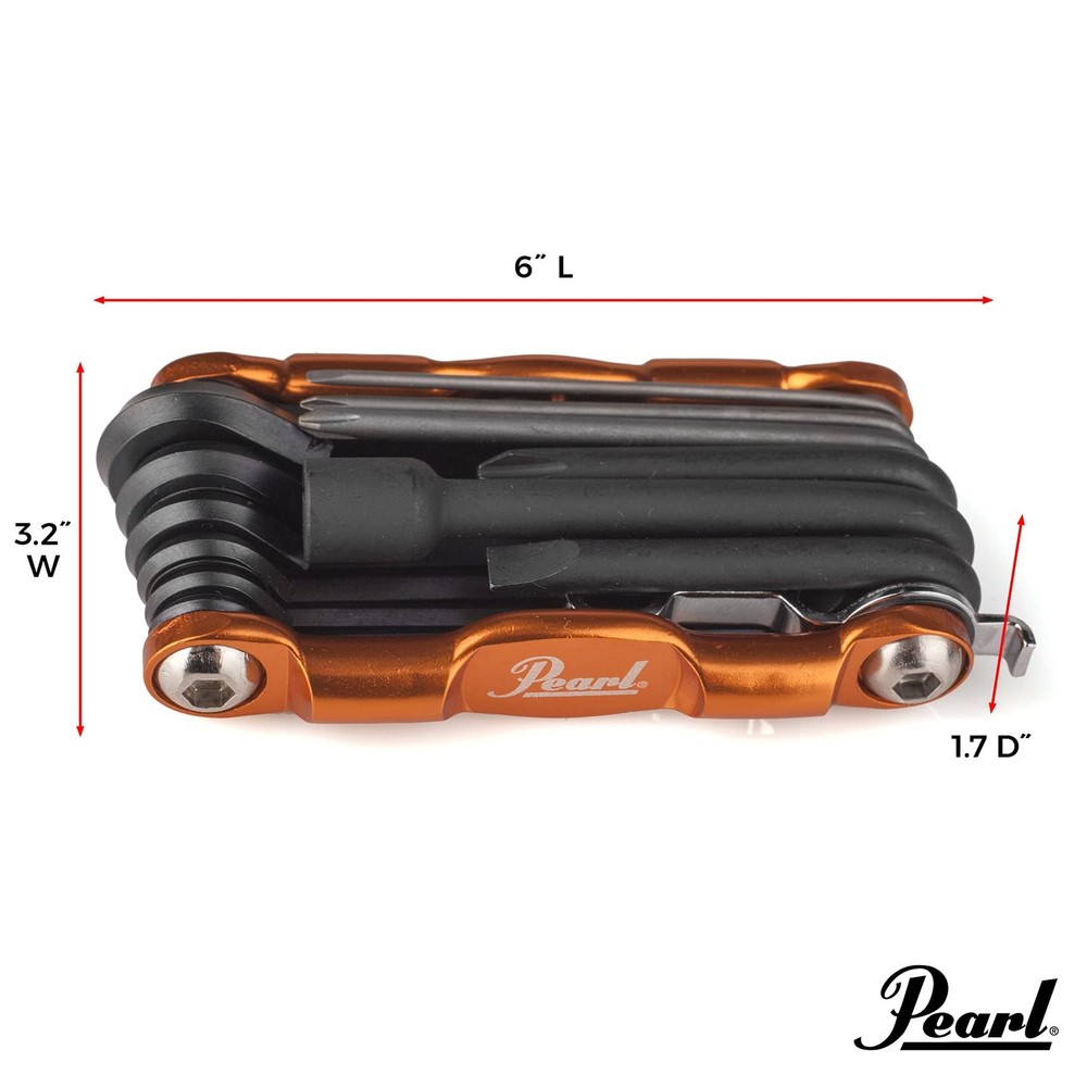 Pearl Tech Tool Drum Key & Multi-Tool - 13-in-1 for Pearl Drums/Hardware
