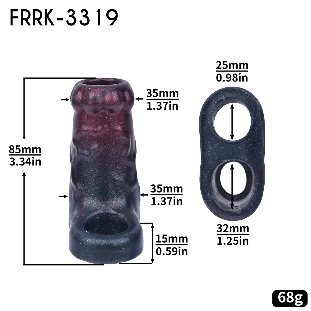Penis Sleeve Silicone Girth Reusable Condom Extender-Enlarger-Delay Ejaculation