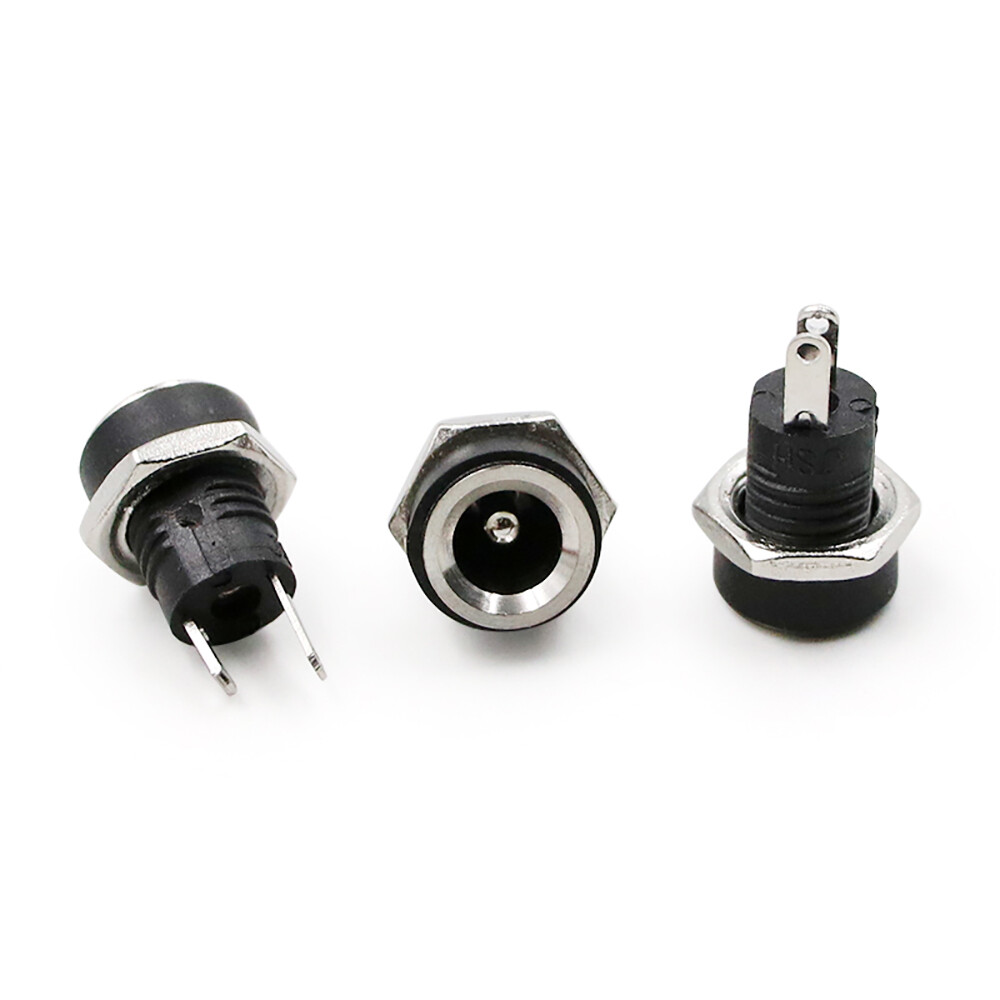 5.5mm x 2.1/2.5mm Round Chassis Female Panel Mount Socket DC Connector Jack Plug