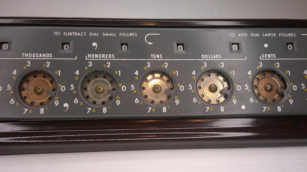 Large Bakelite/ Catlin brown Lightening Adding machine removable w/ instructions