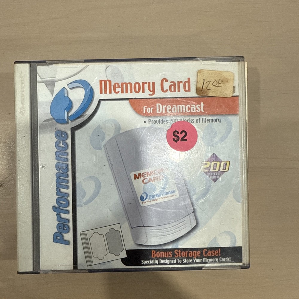 Sega Dreamcast Performance 200 Block Memory Card w/ Case