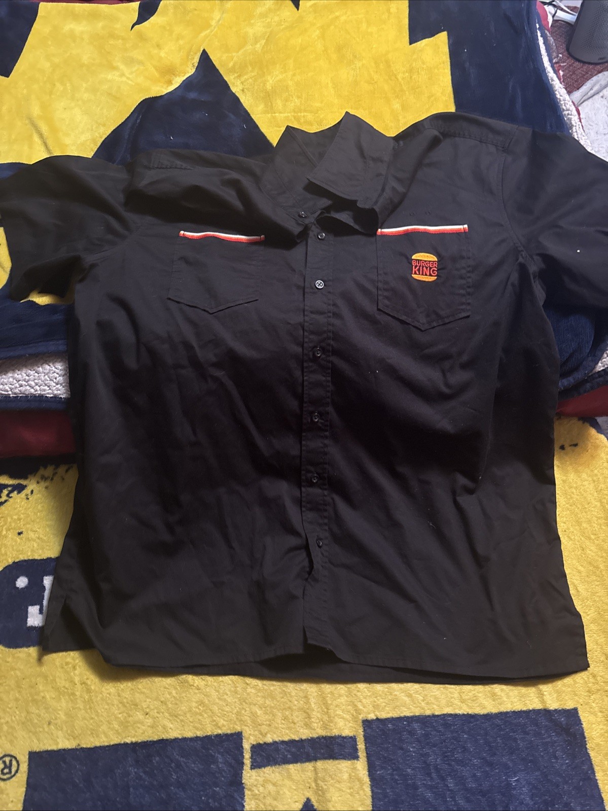 Burger King Manager Button Down & Black Unisex Extra Large Shirt