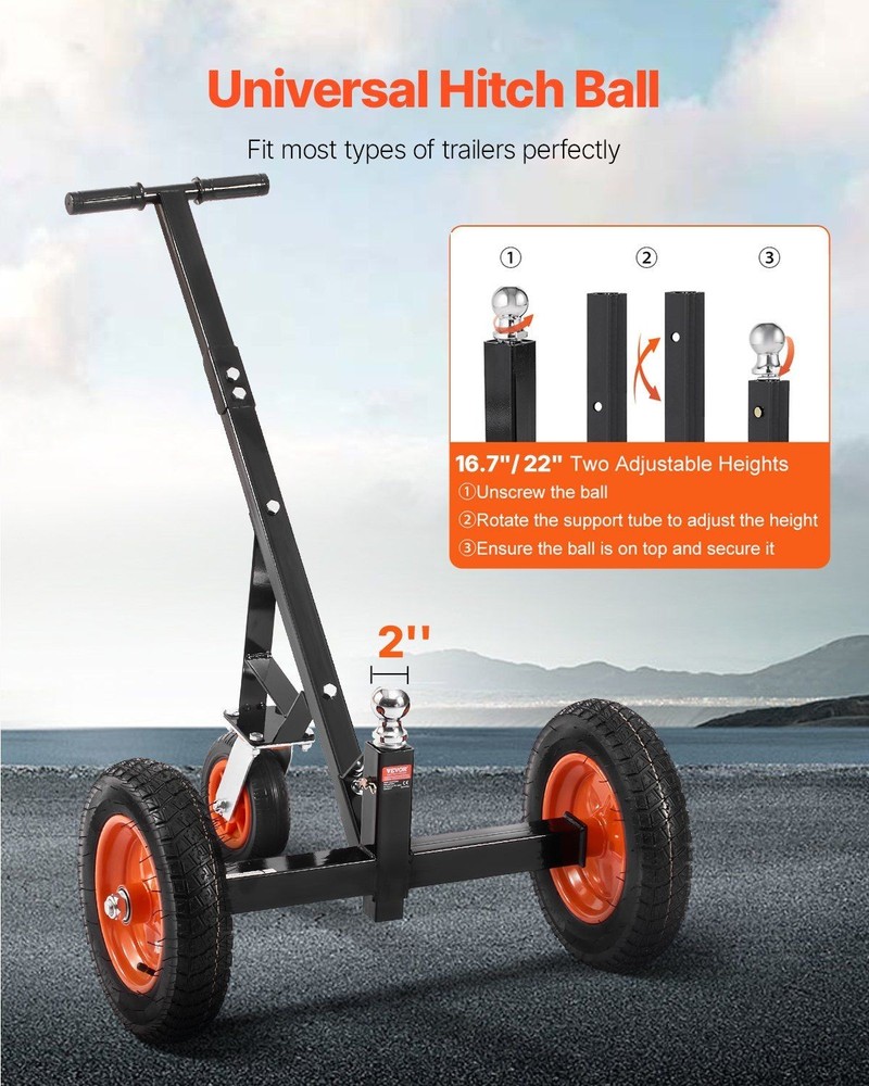 Quick Adjust 1000lb Trailer Dolly 16.7-22in Frame