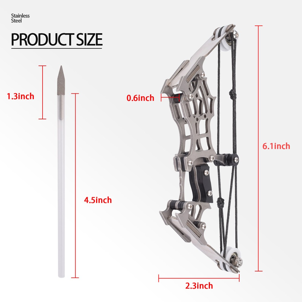 1 MINI Compound Bows Small Size 12 mini Arrows for Hunting Shoot Target Practise