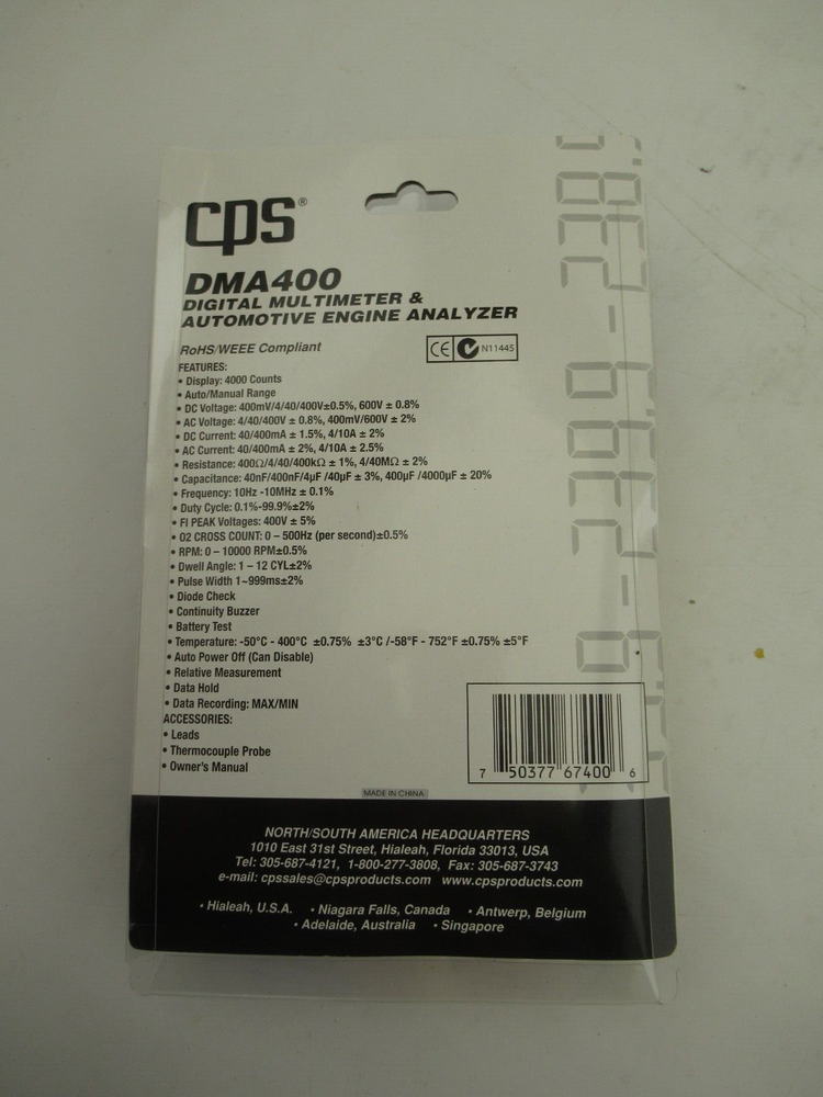 DMA400 CPS Digital Multimeter & Automotive Engine Analyzer