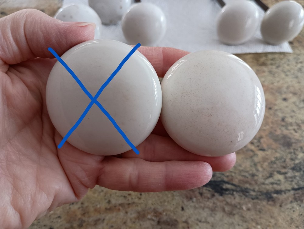 Vintage Ceramic Door Knobs, White Spotted/Speckled (Sold individually)
