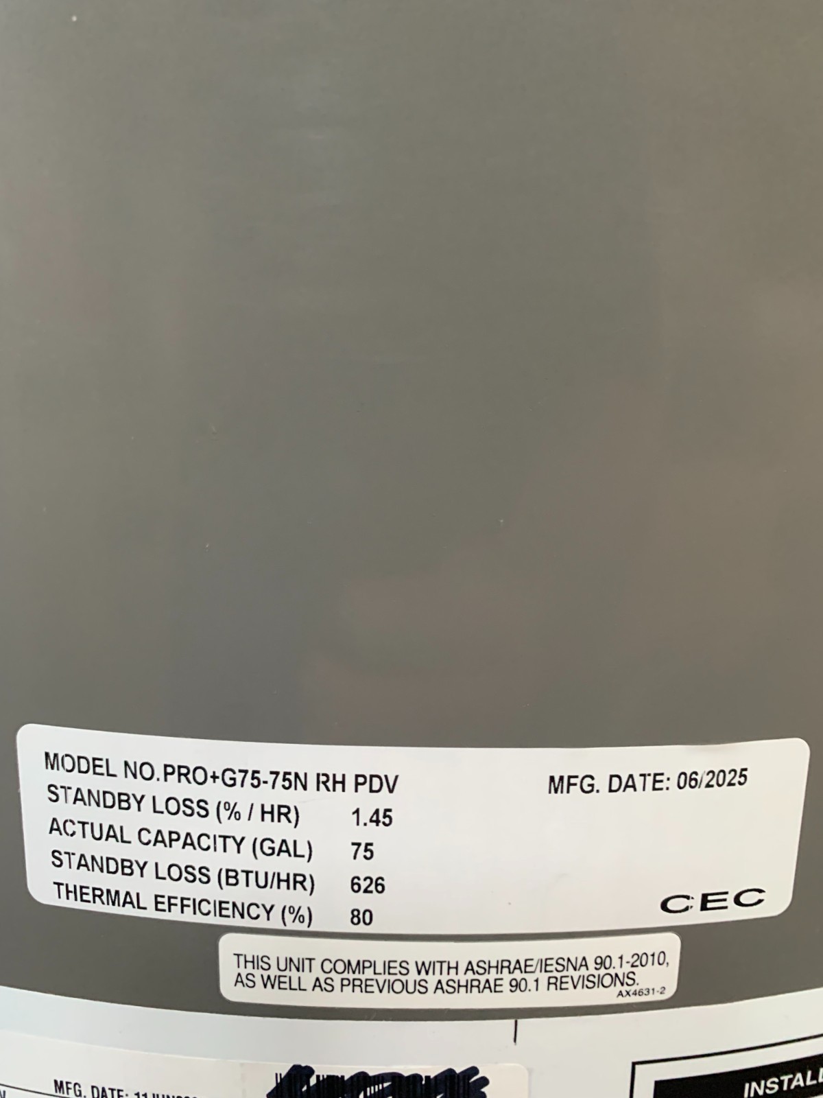 Rheem PRO+ G75-75N RH PDV Powervent Natural Gas 75 GAL Water Heater. Brand New!!