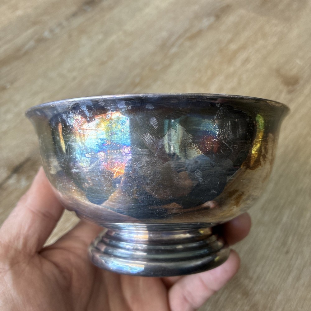 Gorham Silverplate Bowl YC778 Vintage 5” Round Footed Dish E.P.