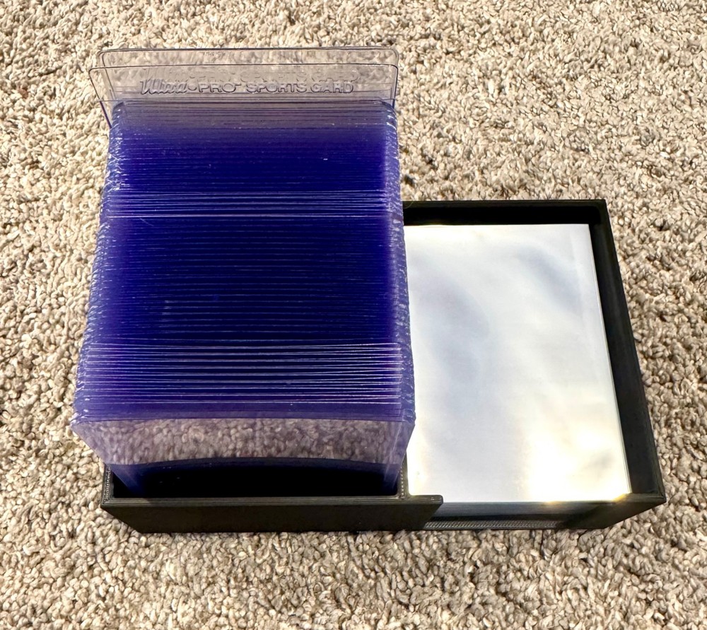 Trading Card Toploader Sleeve Dispenser Organizer Storage Caddy Semi Rigid TCG