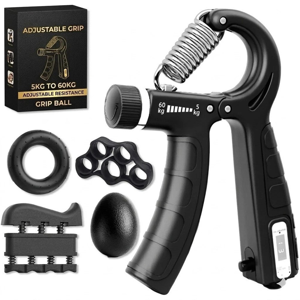 Hand Grip Strength Trainer Adjustable Gripper Forearm Exerciser Gym Workout