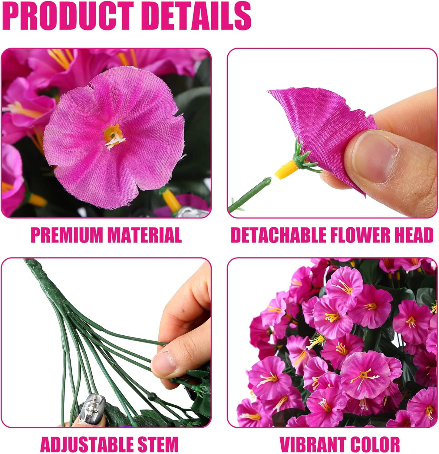 Artificial Fake Hanging Flowers Plants for Outdoor Outside Spring Summer Decorat