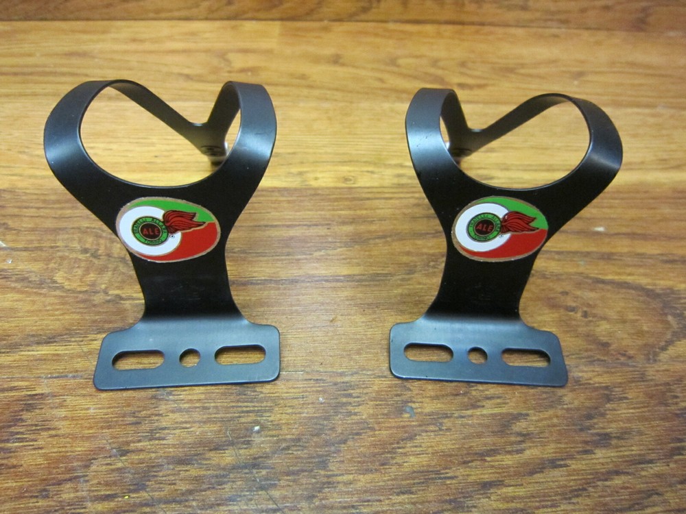 NOS ALE TOE CLIPS - MATTE BLACK ANODIZED ALLOY - MEDIUM - 97 L.D.