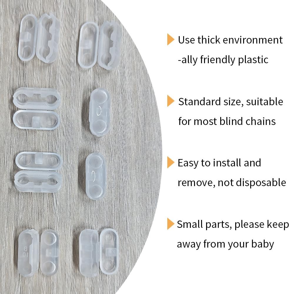 30Pcs Clear Plastic Chain Connectors Beaded Chains Pull Connector for Roman R...