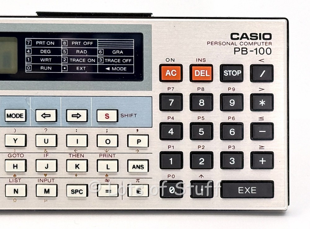 Vintage Casio PB-100 Personal Computer Case Manual Excellent Condition Tested