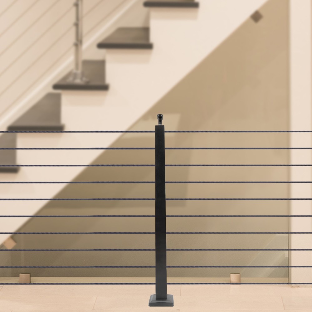 Cable Railing Post Railing Column 36"x2"x2" Level drilled Post Adjustable Top