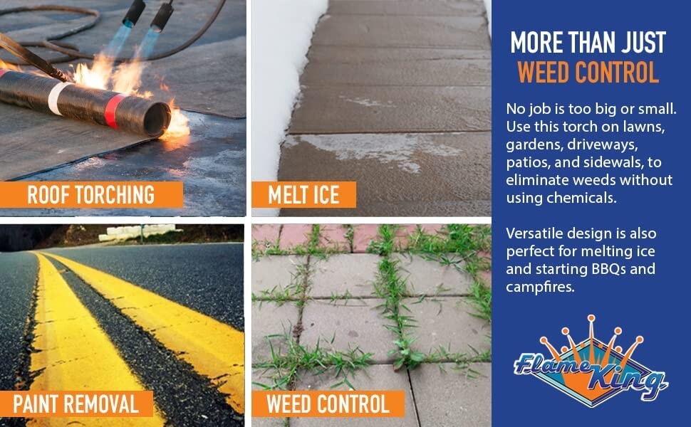 1 Million BTU Dual Propane Torch Heavy Duty Weed Burner, Single or Dual Piezo