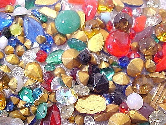 315 HUGE LOT VTG LOOSE GLASS RHINESTONES JEWELRY REPAIR UNUSED CRAFT FINDINGS M