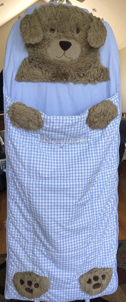 Pottery Barn Kids sleeping Bag Bear Monogram Brayden