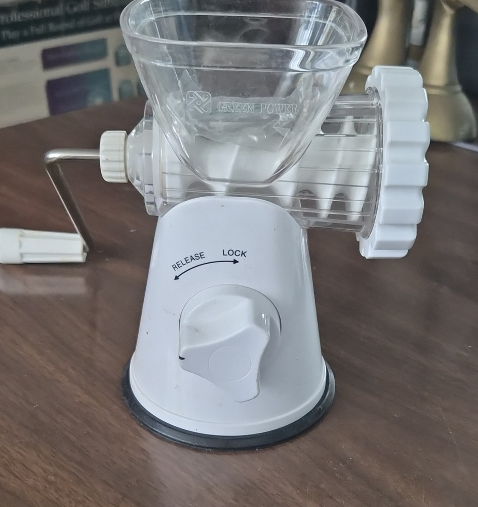 Norpro Grinder/Mincer/Pasta Maker Power Lock Base Plastic White/Clear