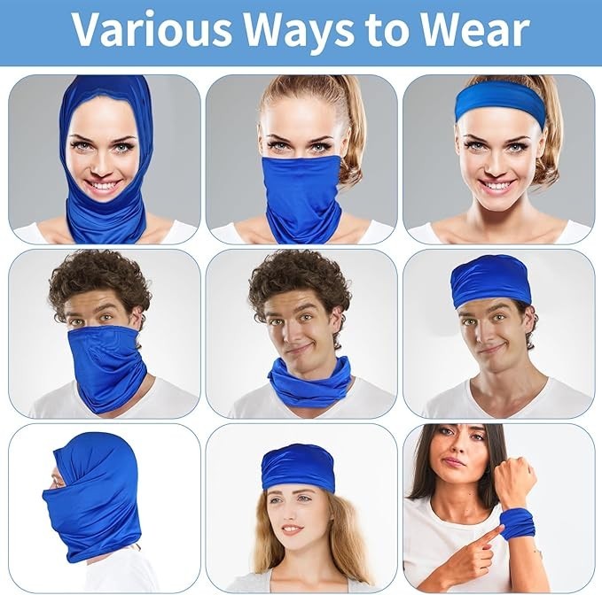 5 Pack Neck Gaiter Face Cover for UV Sun Protection, Breathable Cooling Face Mas
