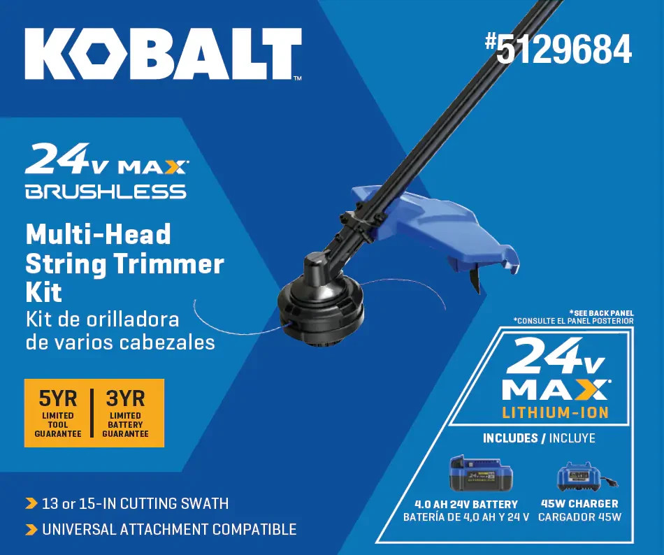 Kobalt 24-volt 15-in Split Shaft Attachment Capable Battery String Trimmer 4.0 A