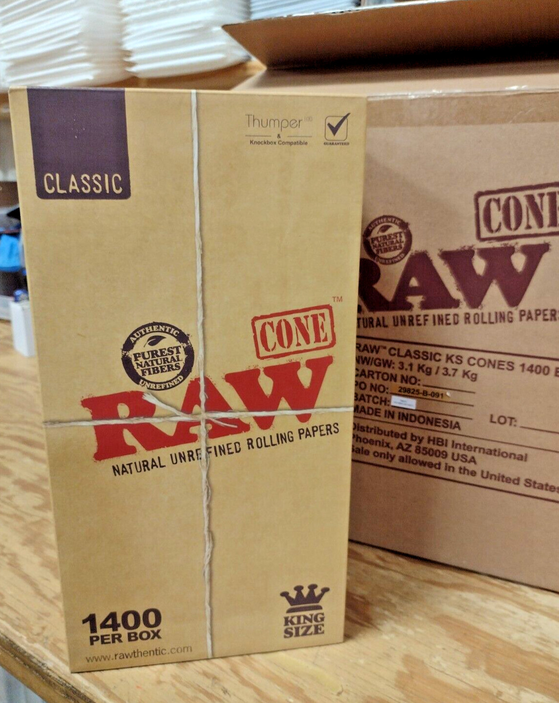 Raw Classic - King size Rolling paper Cones 1400 - BULK BUY