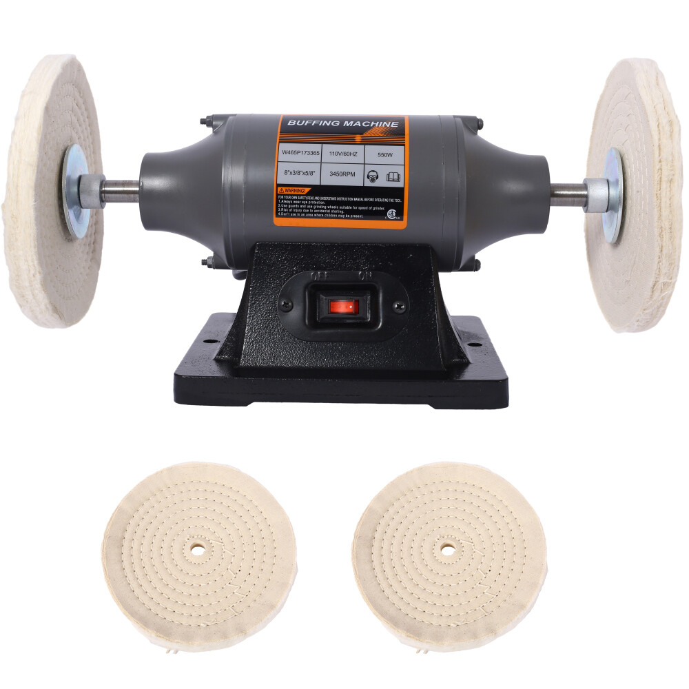 8'' Electric Polisher Benchtop Buffer Grinder Benchtop Buffing Polishing Machine