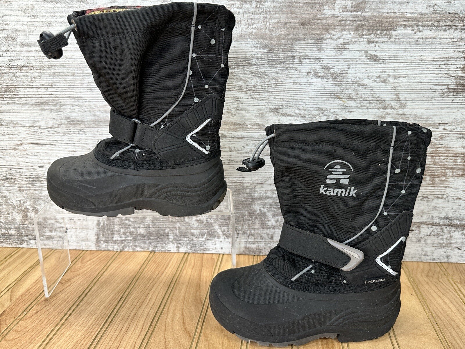 Kamik Insulated Waterproof Winter Snow Boots Black Youth Boys Toddler Size 11